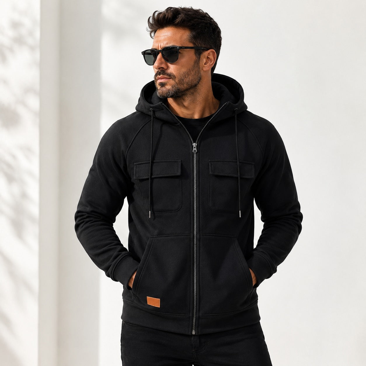 Torren™ Hooded Jacket with Adjustable Drawstrings and Flap Chest Pockets