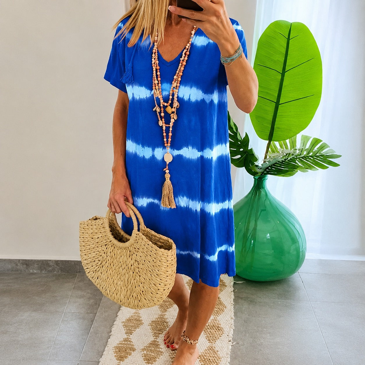 Dress Camille™ with Horizontal Stripes and Flowy Relaxed Fit