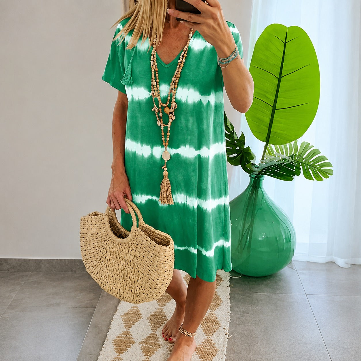 Dress Camille™ with Horizontal Stripes and Flowy Relaxed Fit