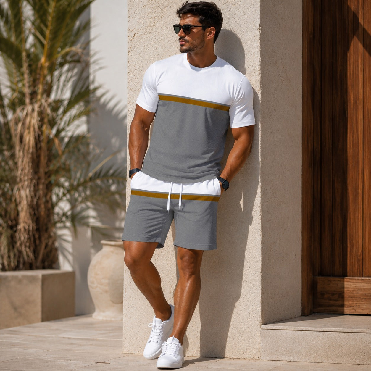 Set Bennett™ with Color-Block T-Shirt and Drawstring Shorts