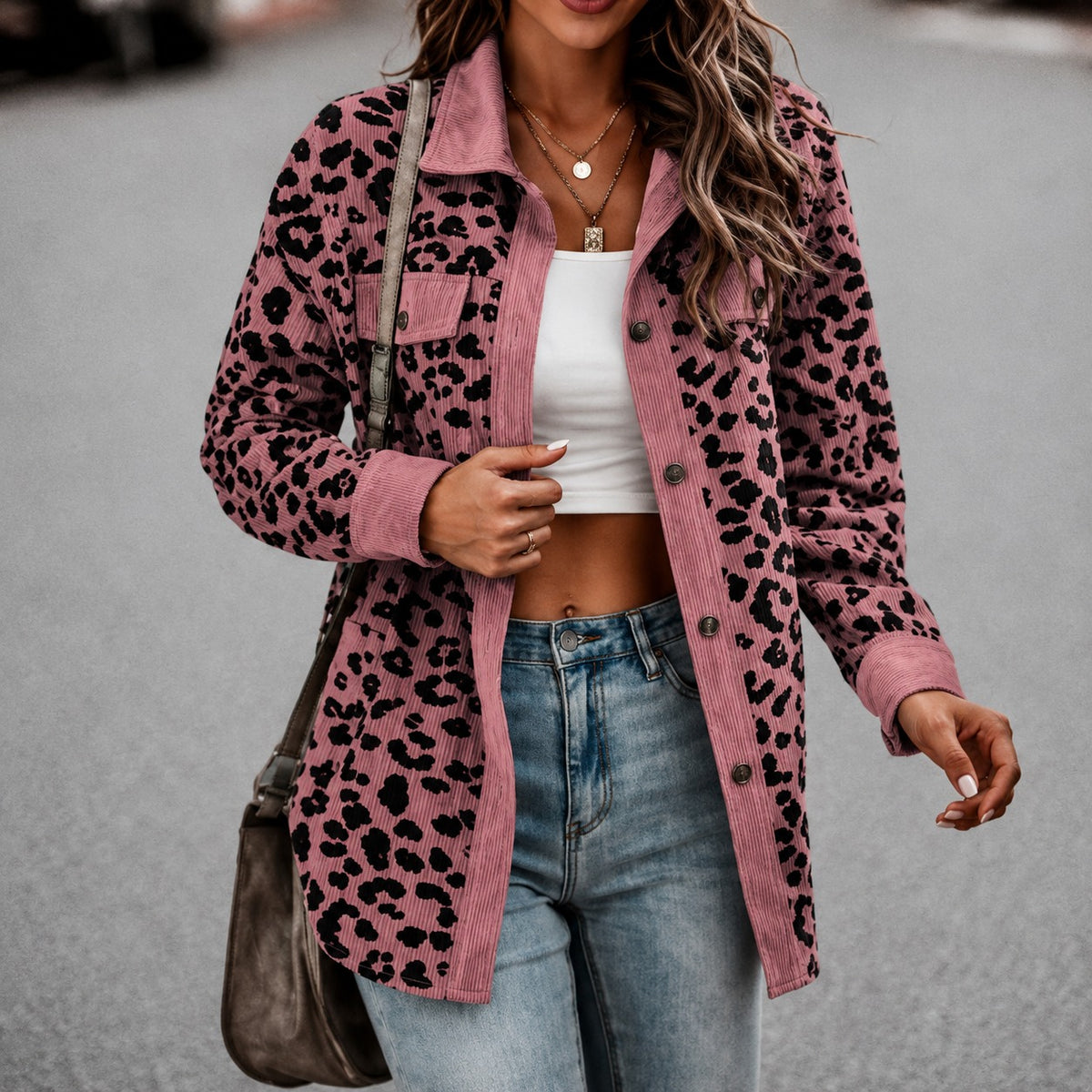 Jacket Maggie™ with Leopard Print and Flap Pockets