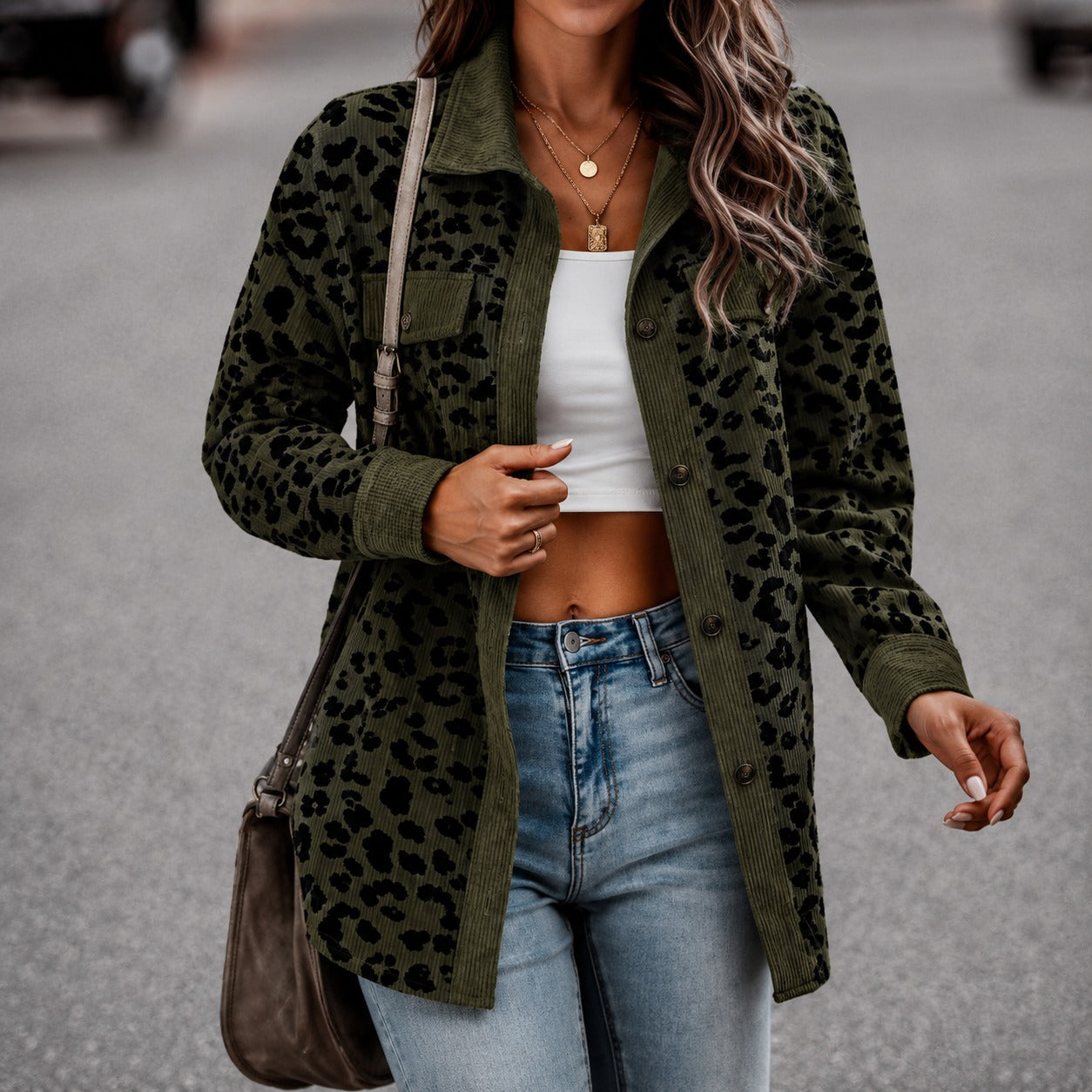 Jacket Maggie™ with Leopard Print and Flap Pockets