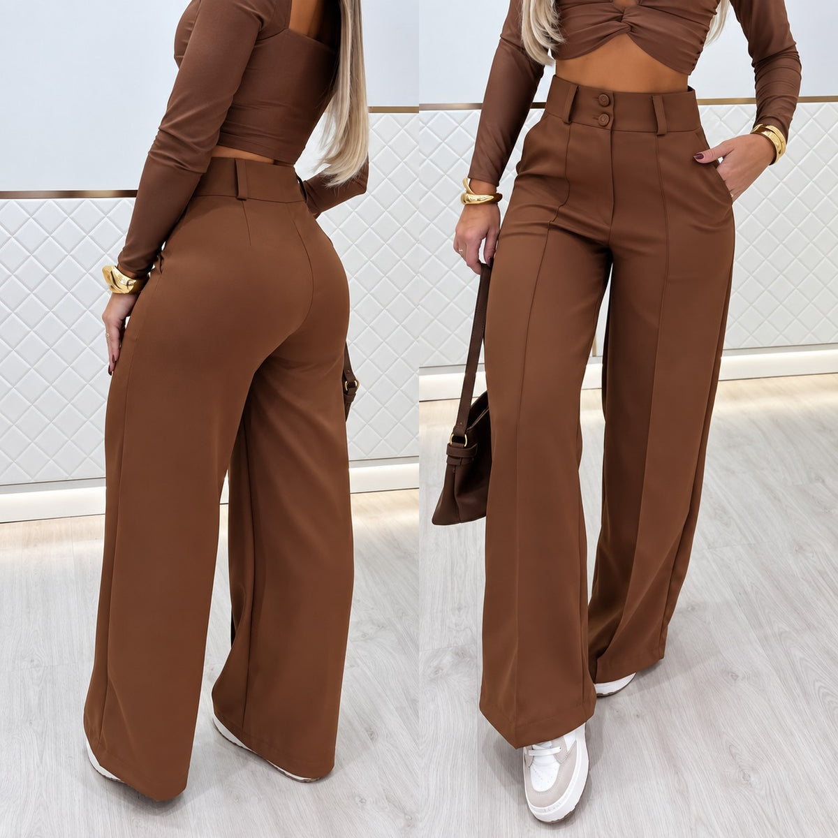 Marcelie™ Premium Tailored High-Waist Palazzo Pants