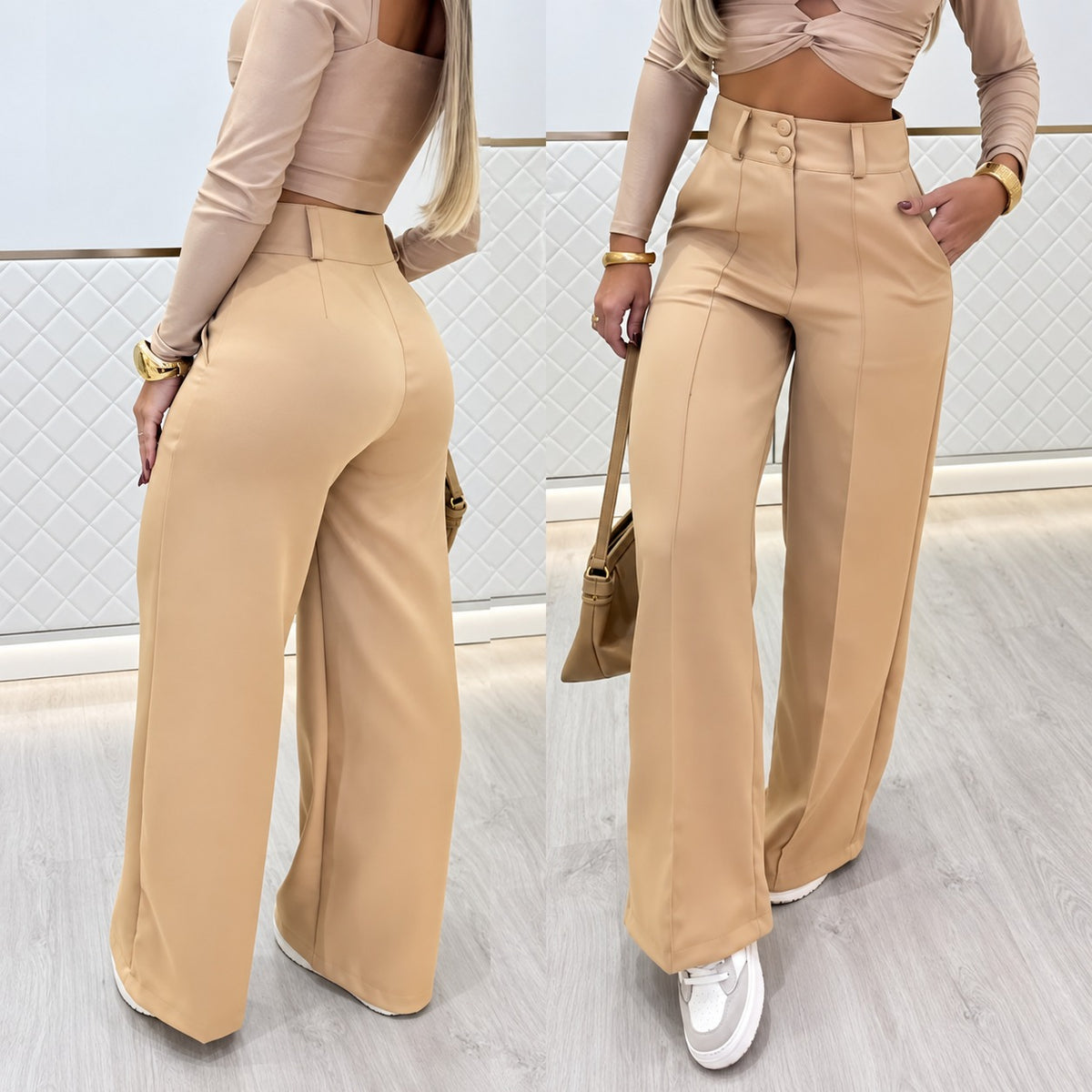 Marcelie™ Premium Tailored High-Waist Palazzo Pants