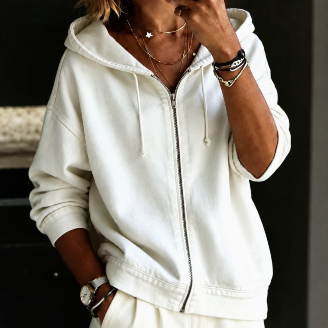 Jacket Dakota™ with Hood, Washed Finish and Full-Zip Front