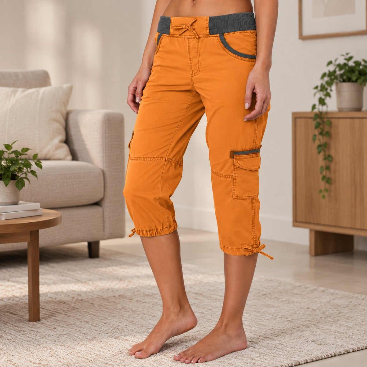 Capri Pants Hadley™ with Wide Waistband and Utility Pockets