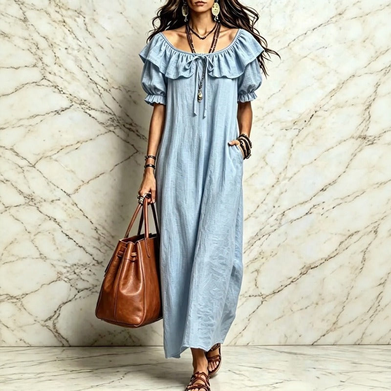 Neroli™ Dress with Off-the-Shoulder Neckline, Charming Ruffle and Relaxed Fit
