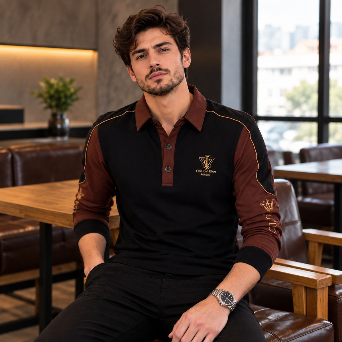 Polo Prescott™ with Contrast Panels, Piping and Embroidered Details