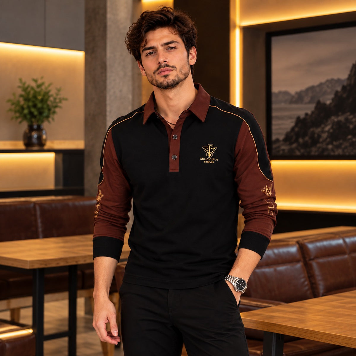Polo Prescott™ with Contrast Panels, Piping and Embroidered Details