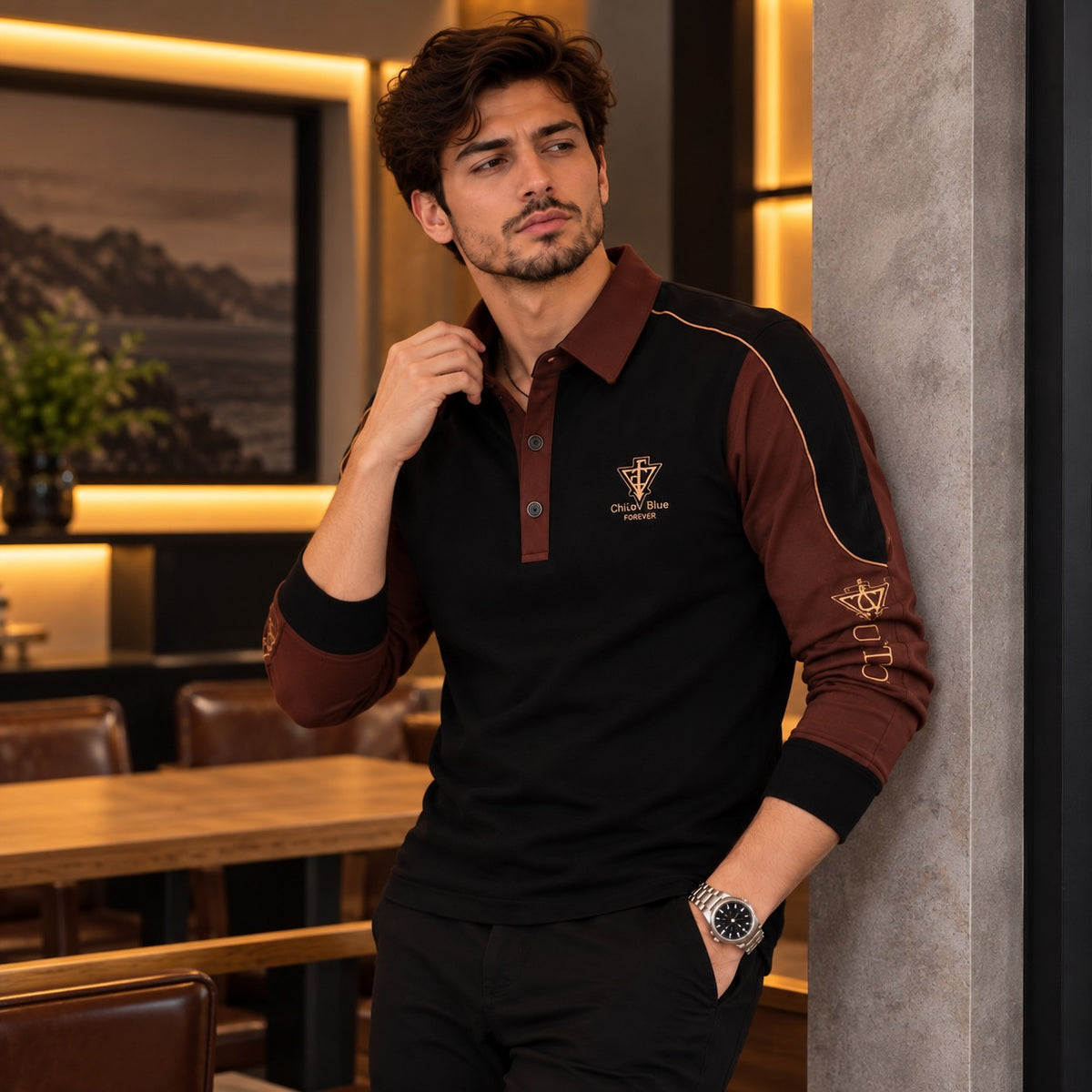 Polo Prescott™ with Contrast Panels, Piping and Embroidered Details