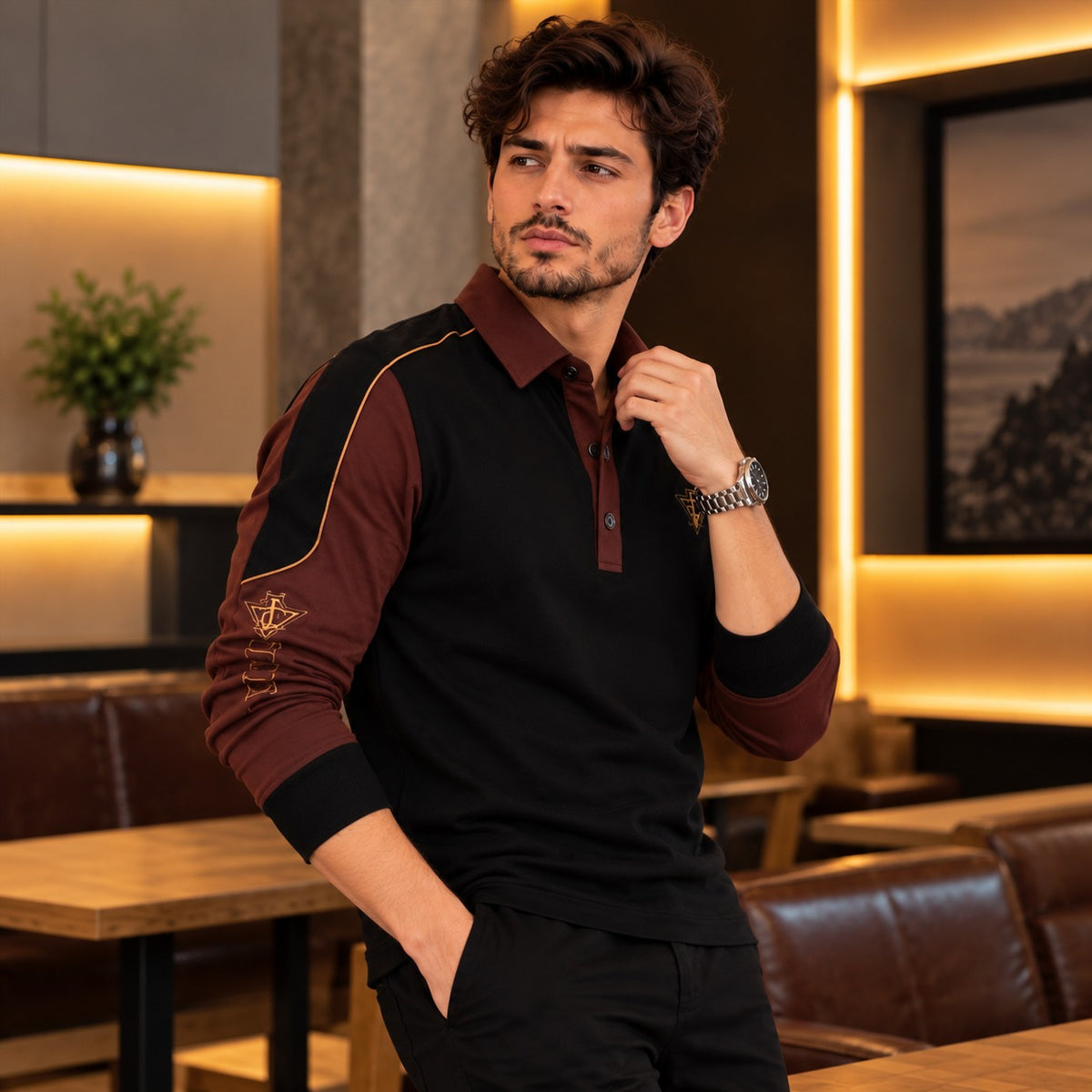 Polo Prescott™ with Contrast Panels, Piping and Embroidered Details
