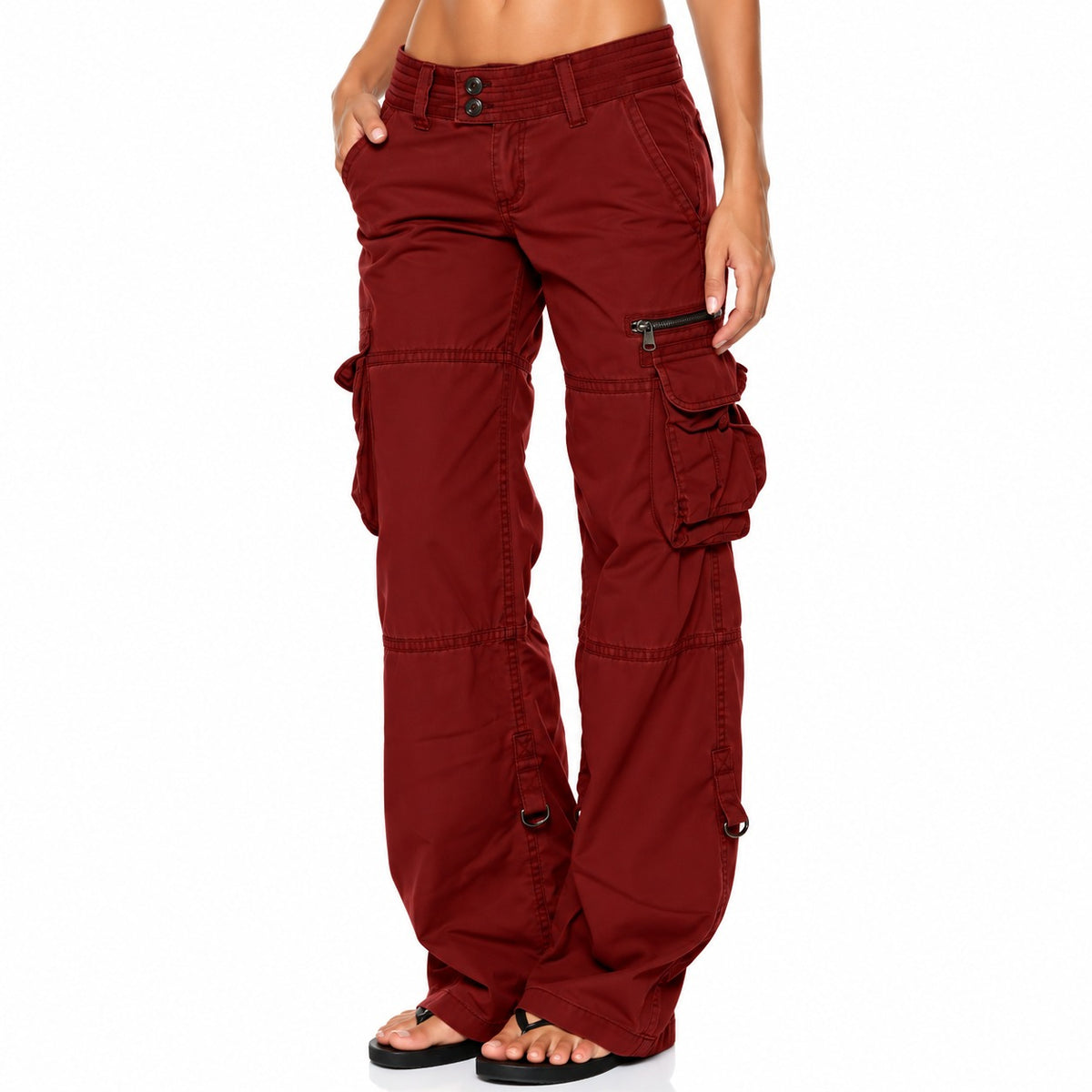 Norevia™ Cargo Pants with Utility Pockets, Wide-Leg Fit and Relaxed Style