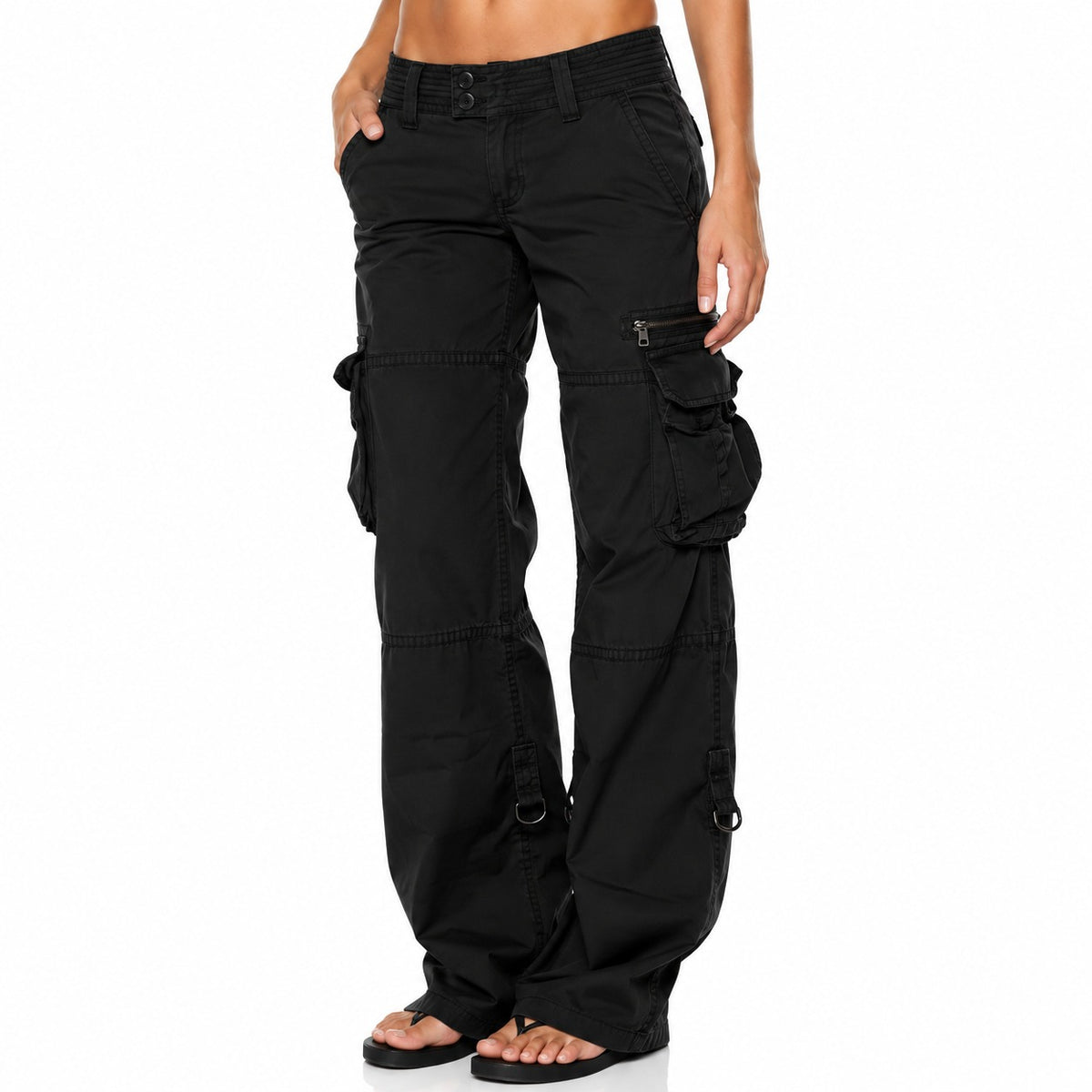 Norevia™ Cargo Pants with Utility Pockets, Wide-Leg Fit and Relaxed Style