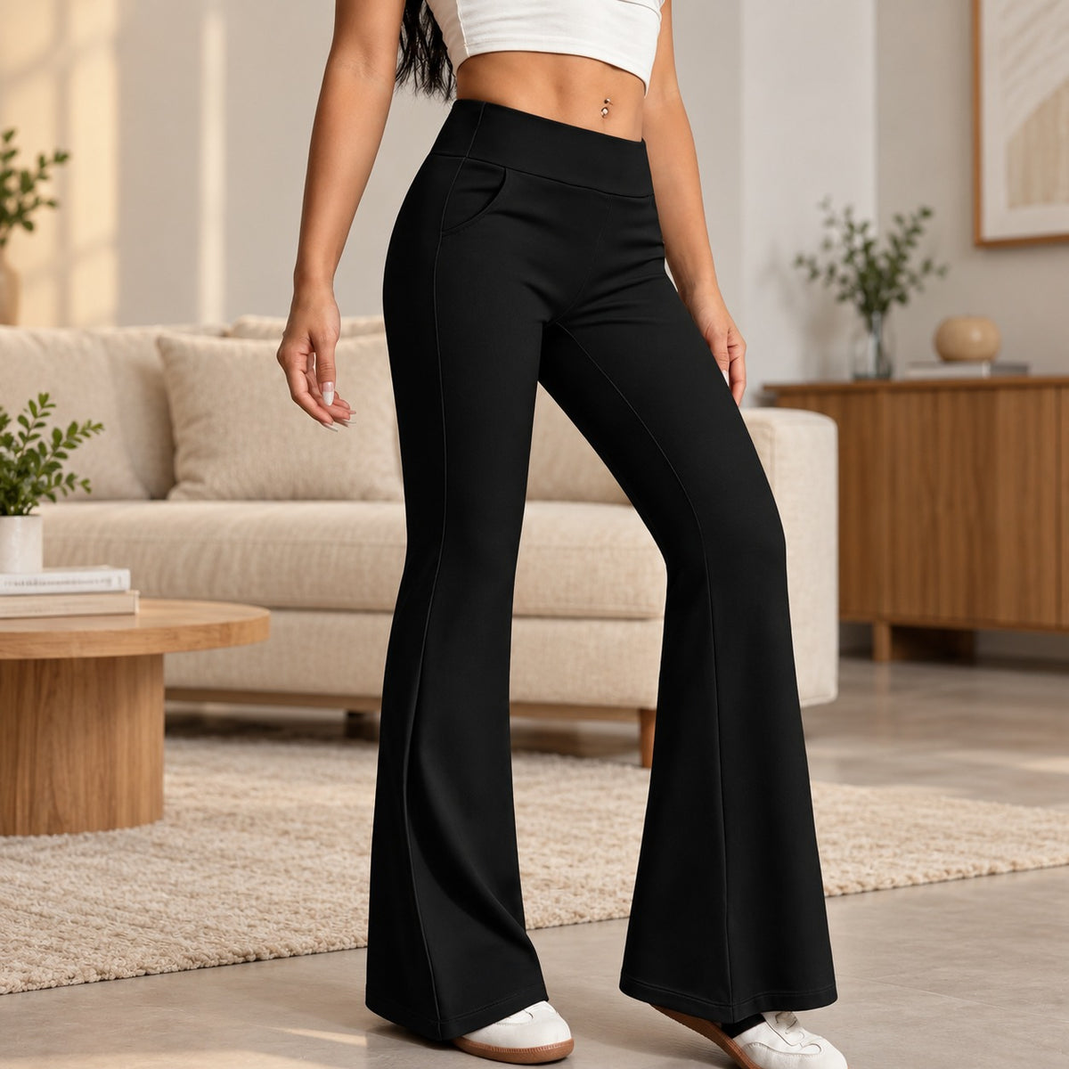 Pants Vivienne™ with High Waist, Shaping Fit and Flared Legs