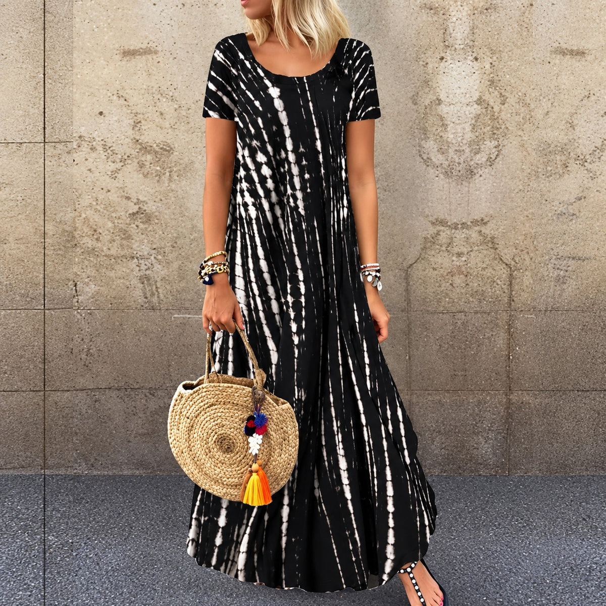 Talissa™ Maxi Dress with Tie-Dye Print and Relaxed Fit