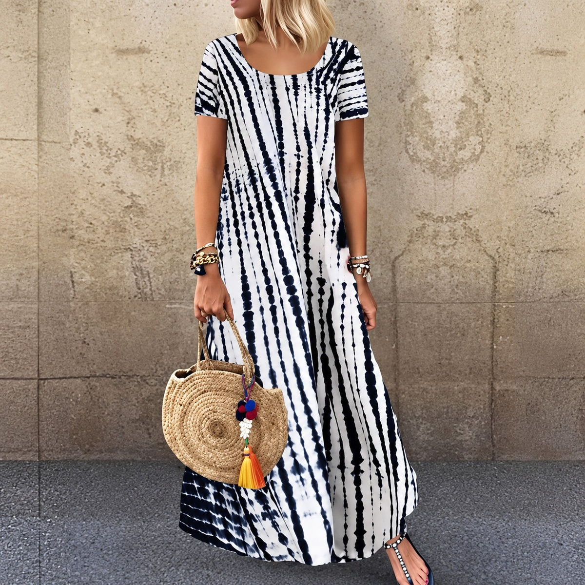 Talissa™ Maxi Dress with Tie-Dye Print and Relaxed Fit
