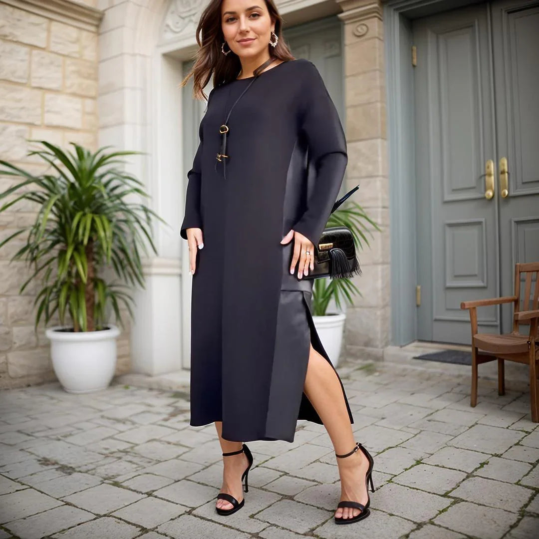 Sinfonya™ Dress in Cotton Poplin with Leather Details / Feminine Sophistication to Delight and Inspire!