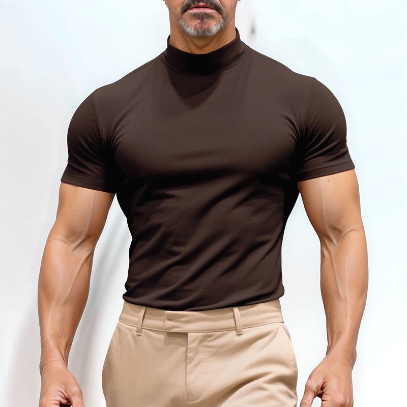 [🔥Last Day of the Promotion – Buy 1, Get 1 FREE!] St. Moritz™ High Neck T-Shirt with Clean Design / Refined Minimalism for Men with Presence! (Cópia)