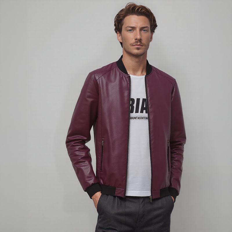 Maverick™ Jacket in Premium Leather with Minimalist Cut / The Essential for the Man Who Knows Style!