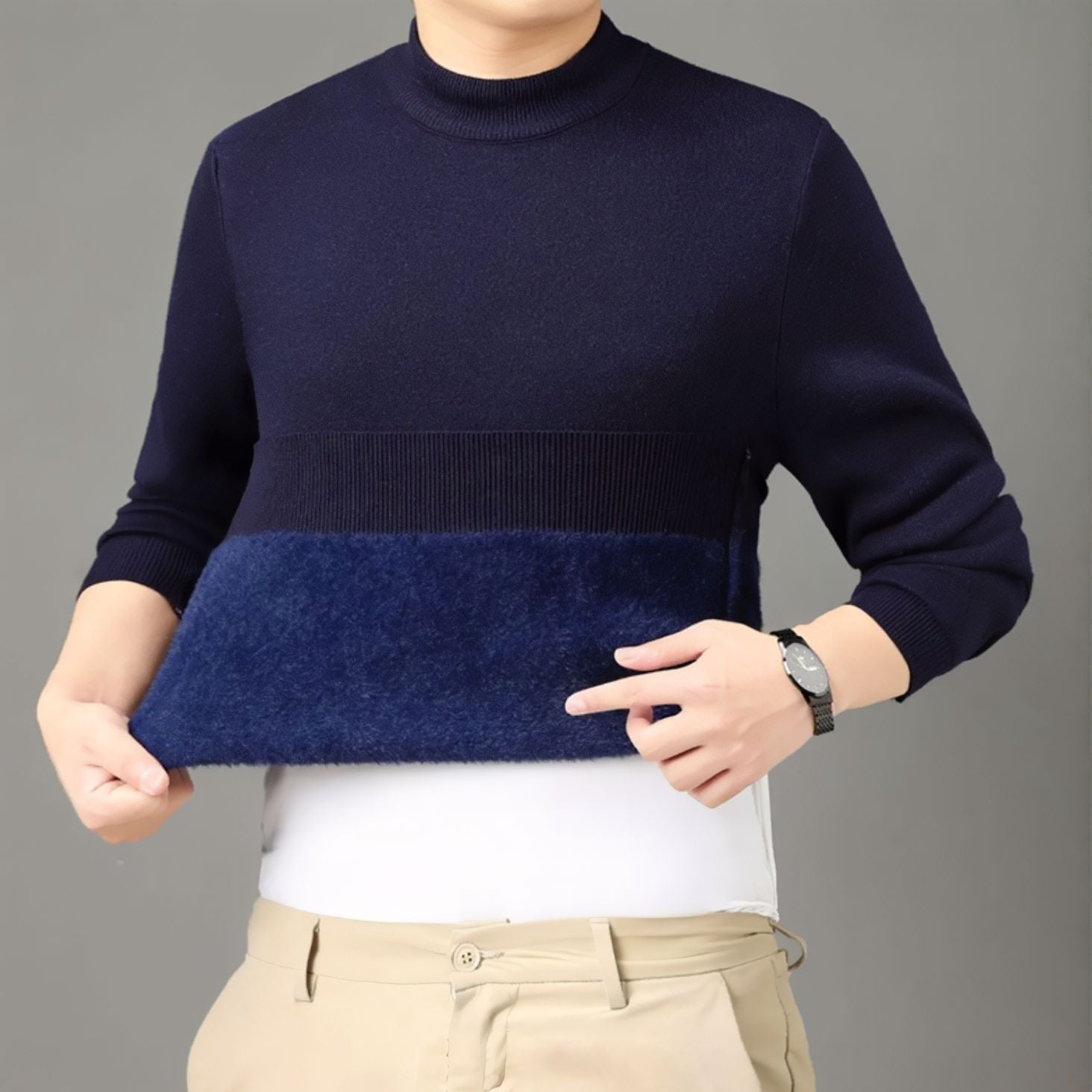 Everest™ Sweater with Premium Fleece Lining and High Neck / Sophisticated Warmth with Maximum Comfort Even on the Coldest Days!