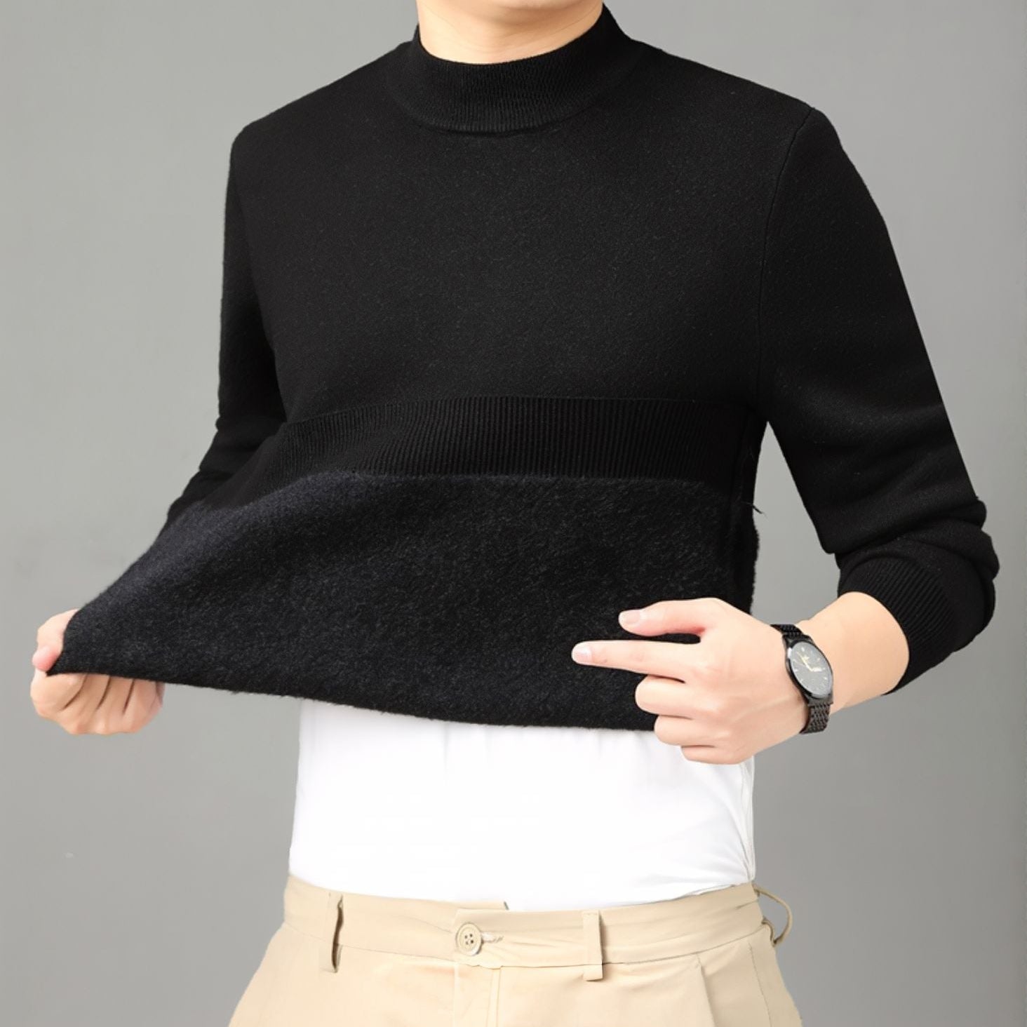 Everest™ Sweater with Premium Fleece Lining and High Neck / Sophisticated Warmth with Maximum Comfort Even on the Coldest Days!