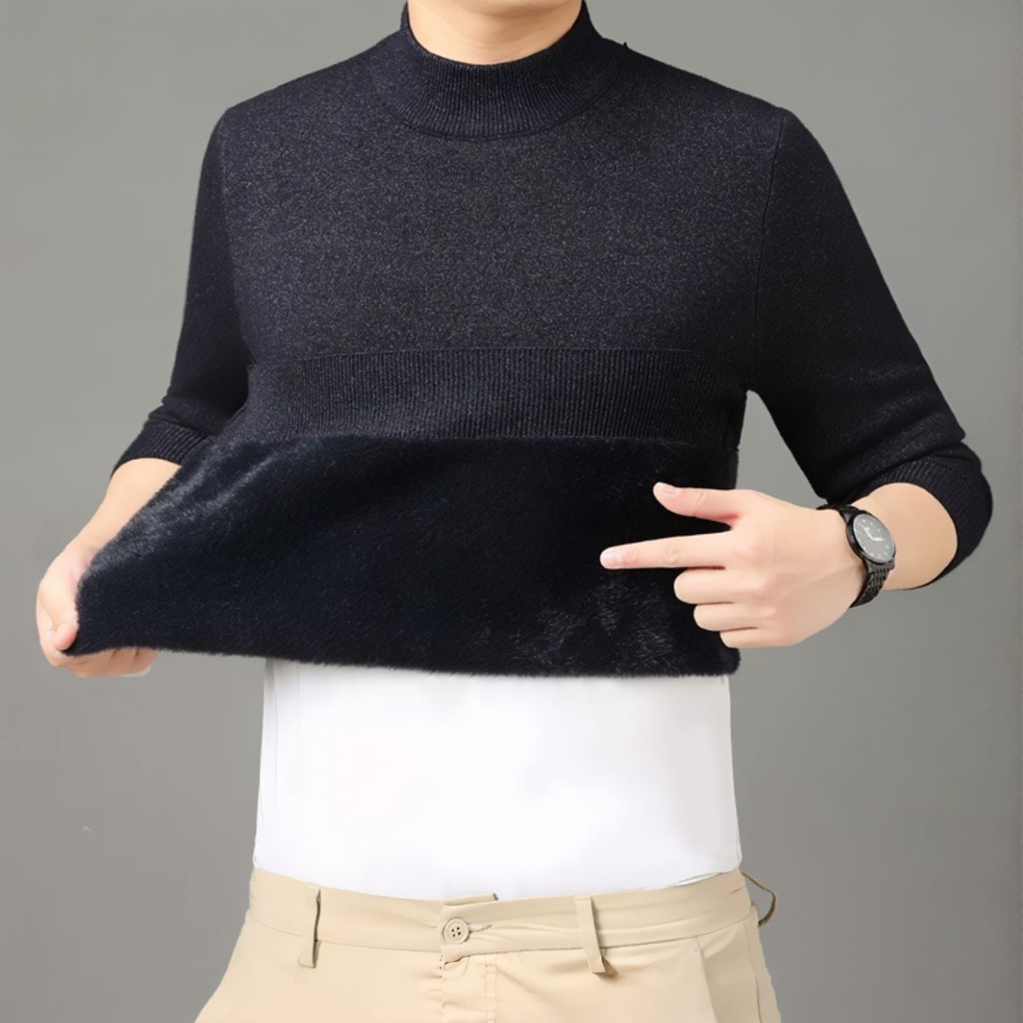 Everest™ Sweater with Premium Fleece Lining and High Neck / Sophisticated Warmth with Maximum Comfort Even on the Coldest Days!