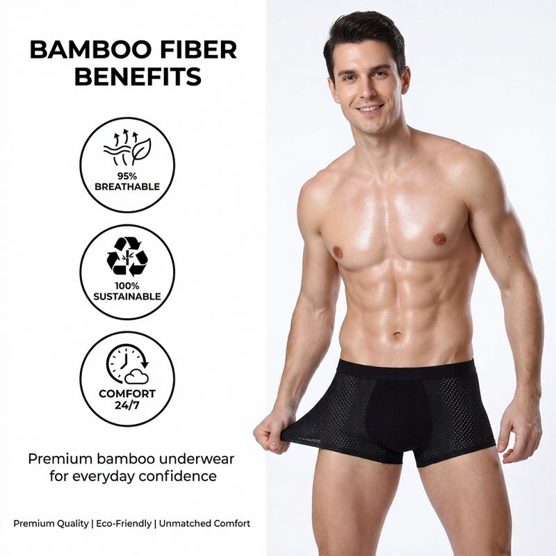 5-Pack + 2 FREE - PREMIUM BAMBOO FIBRE BOXER SHORTS / BLACK FRIDAY SALE