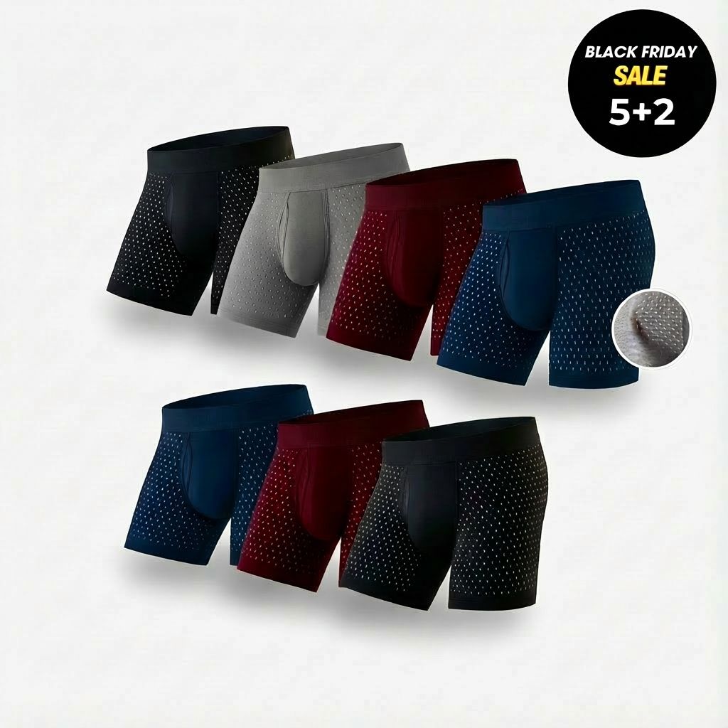 5-Pack + 2 FREE - PREMIUM BAMBOO FIBRE BOXER SHORTS / BLACK FRIDAY SALE