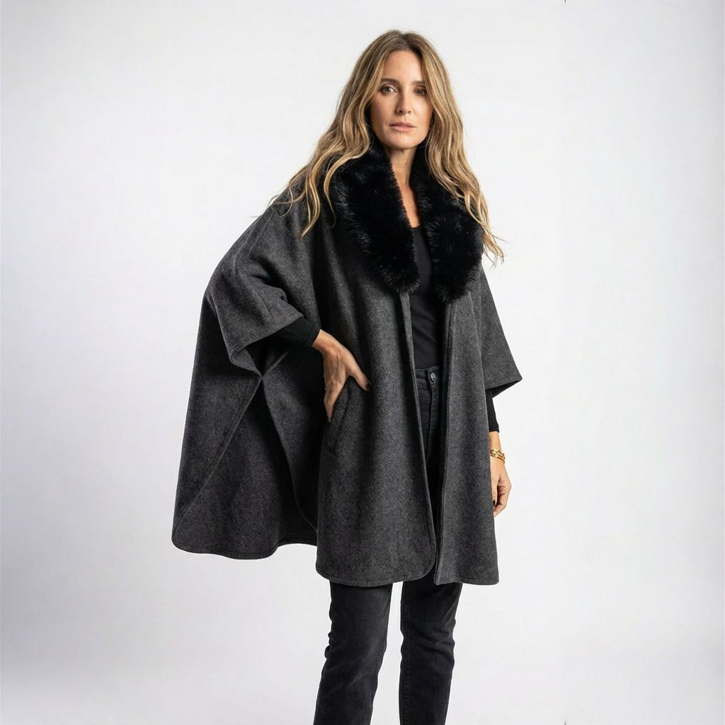 Sion™ Women's Coat with Luxurious Faux Fox Collar