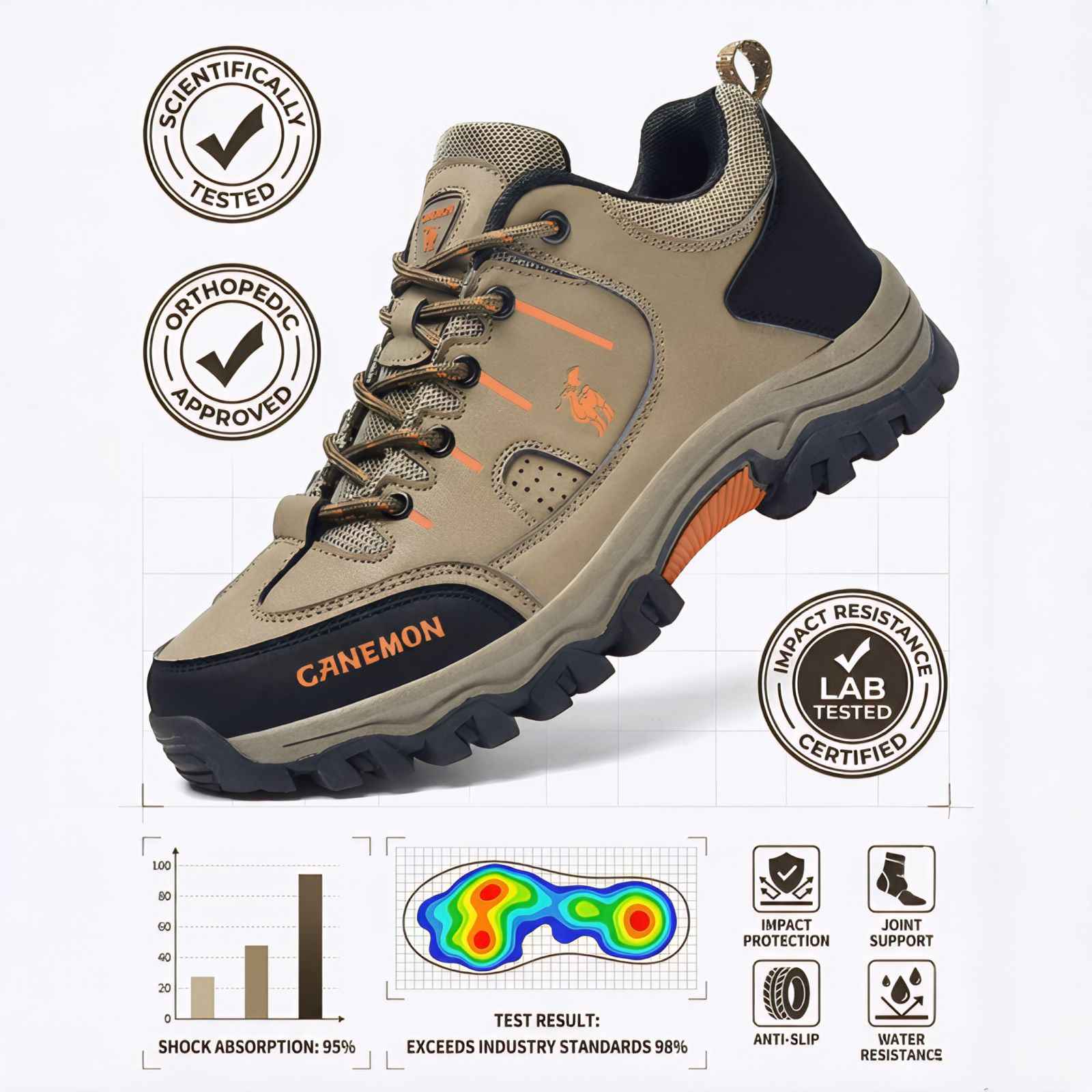 High-Resistance SafeTrail™ Boot with Anti-Impact Orthopedic Technology for Any Terrain!