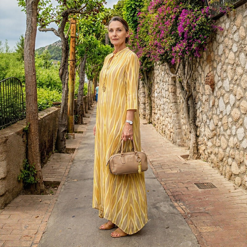Soleil Class™ Dress in Premium Viscose with Mediterranean Print