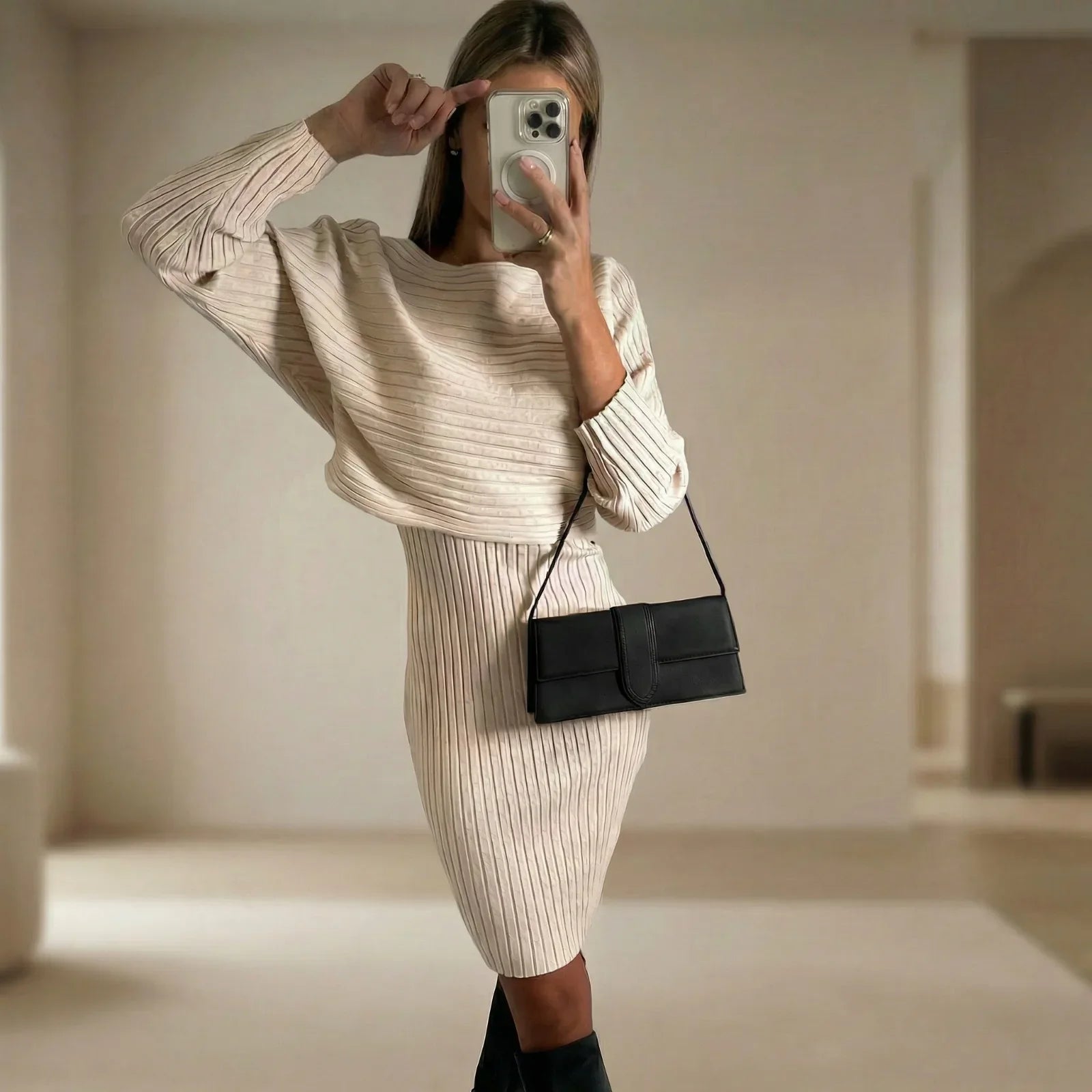 Virginia Royale™ Premium Knit Set with Elegant 2-in-1 Overlay