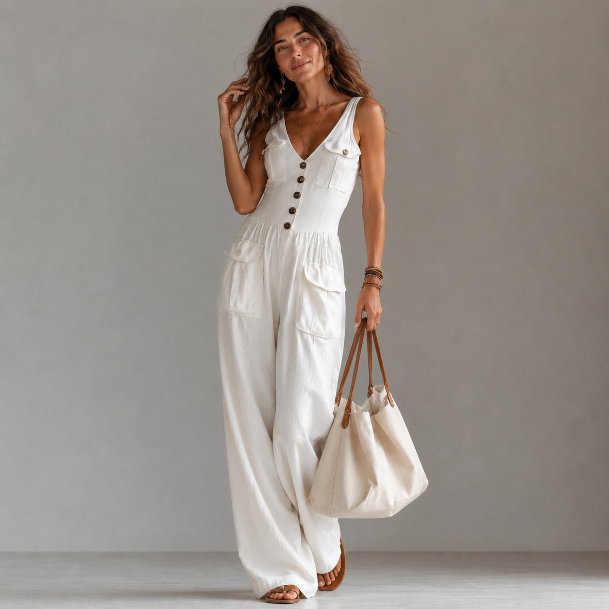 Marvella™ Jumpsuit With V-Neckline And Palazzo Legs
