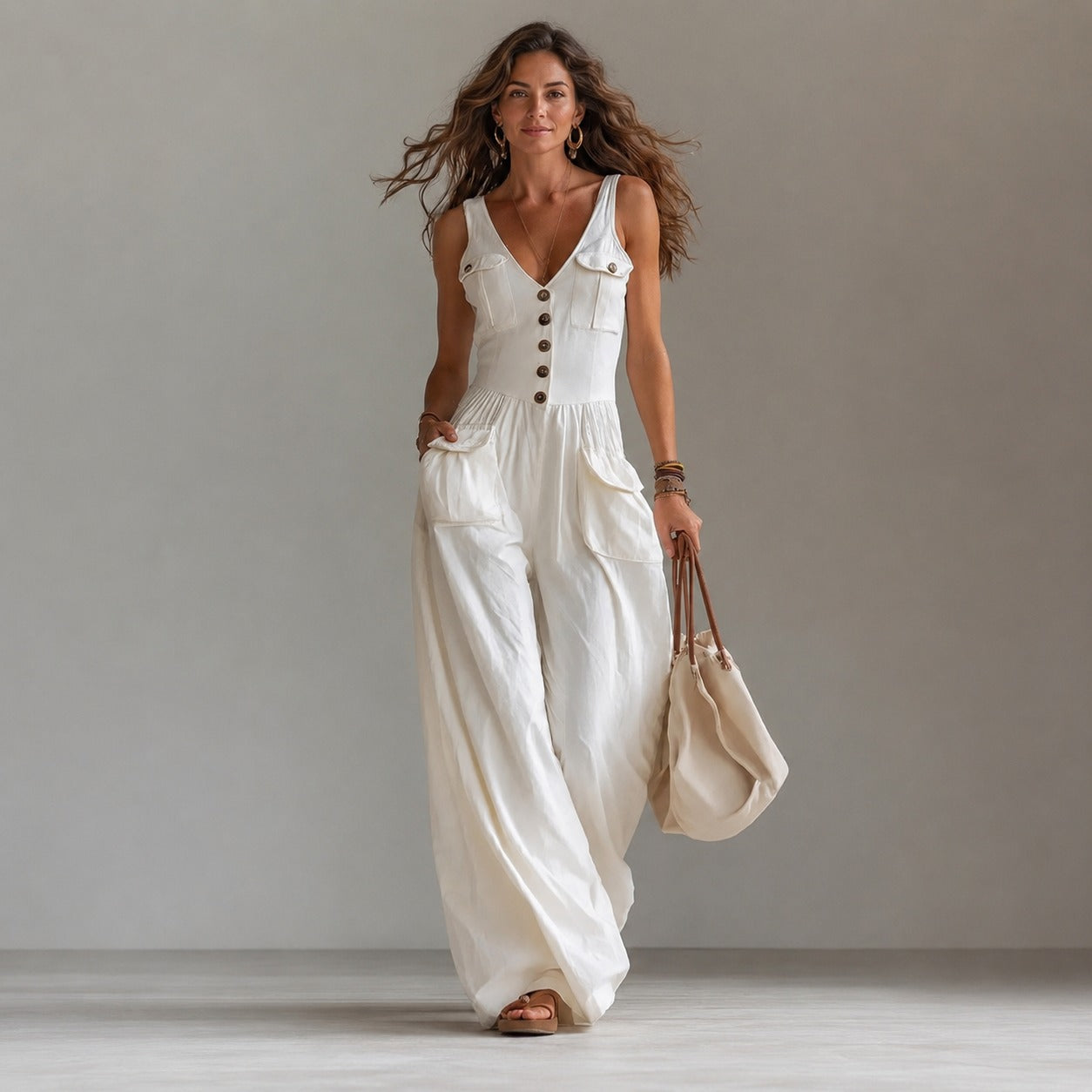 Marvella™ Jumpsuit With V-Neckline And Palazzo Legs