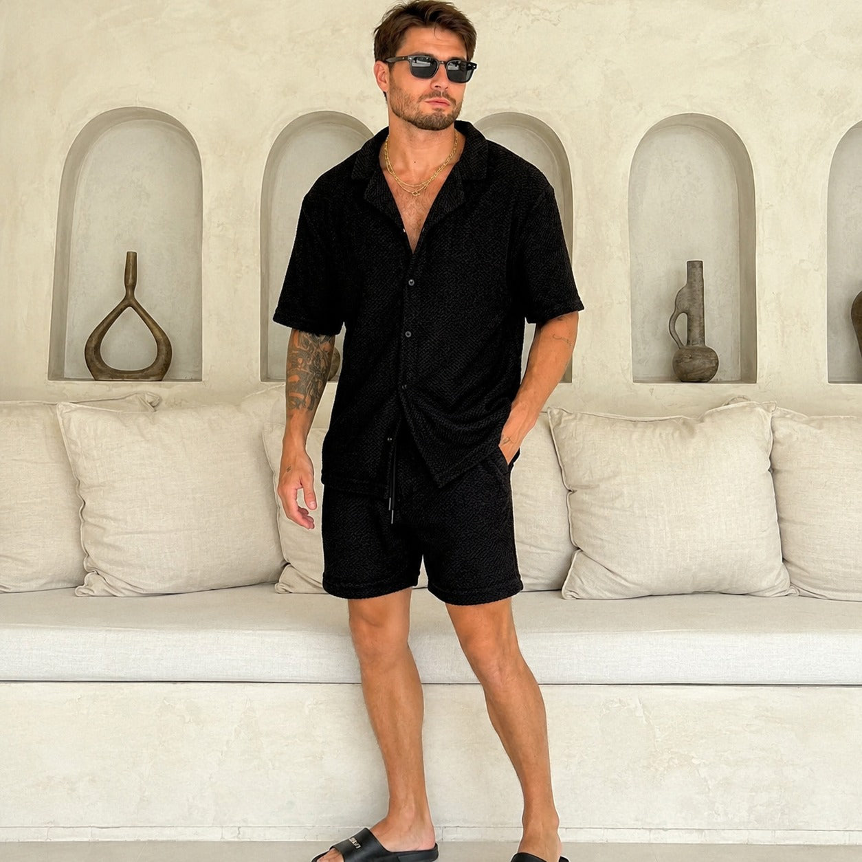 Hampton™ Premium Textured Knit Set with Resort Collar
