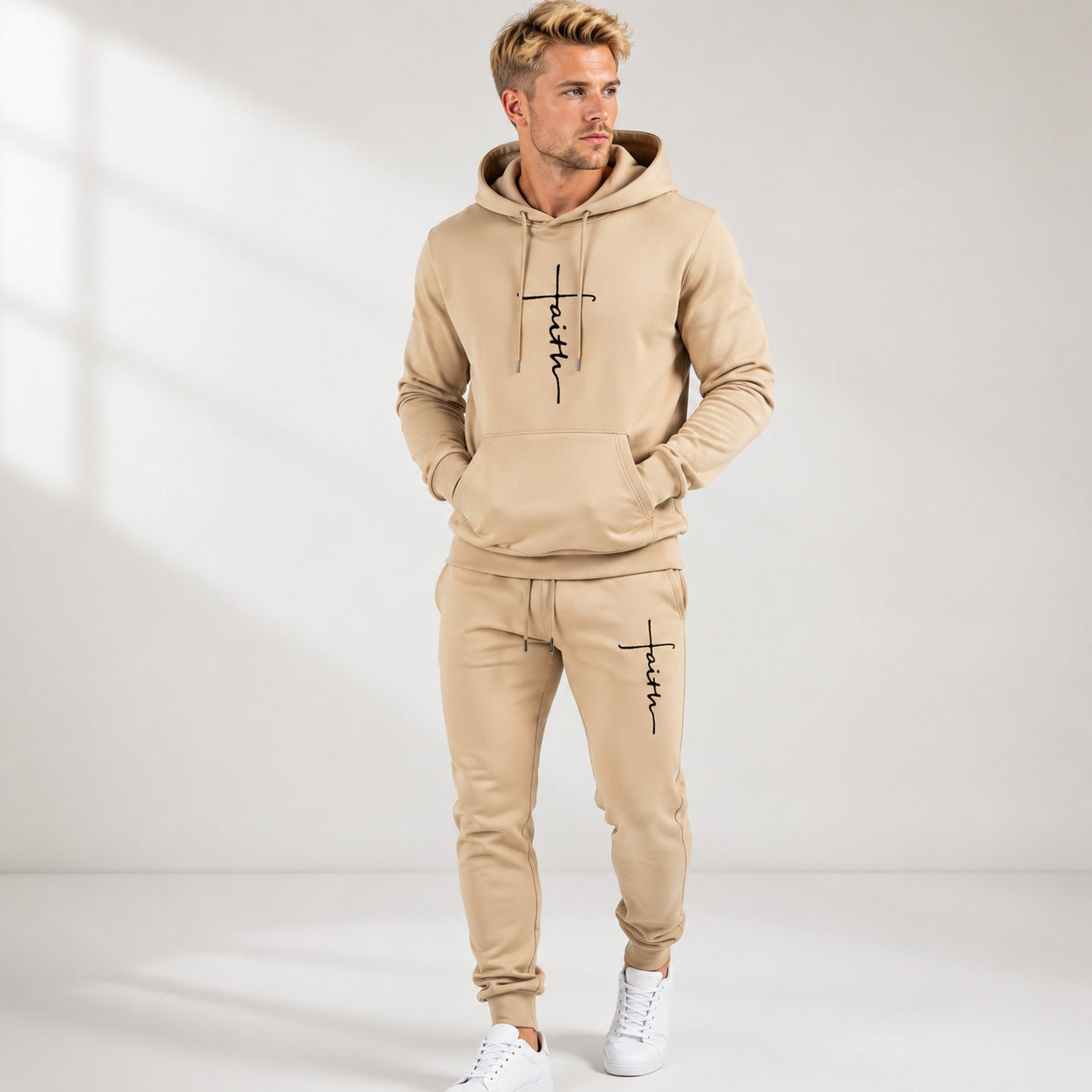 Raviel™ Faith Print Set with Hooded Sweatshirt and Jogger Pants