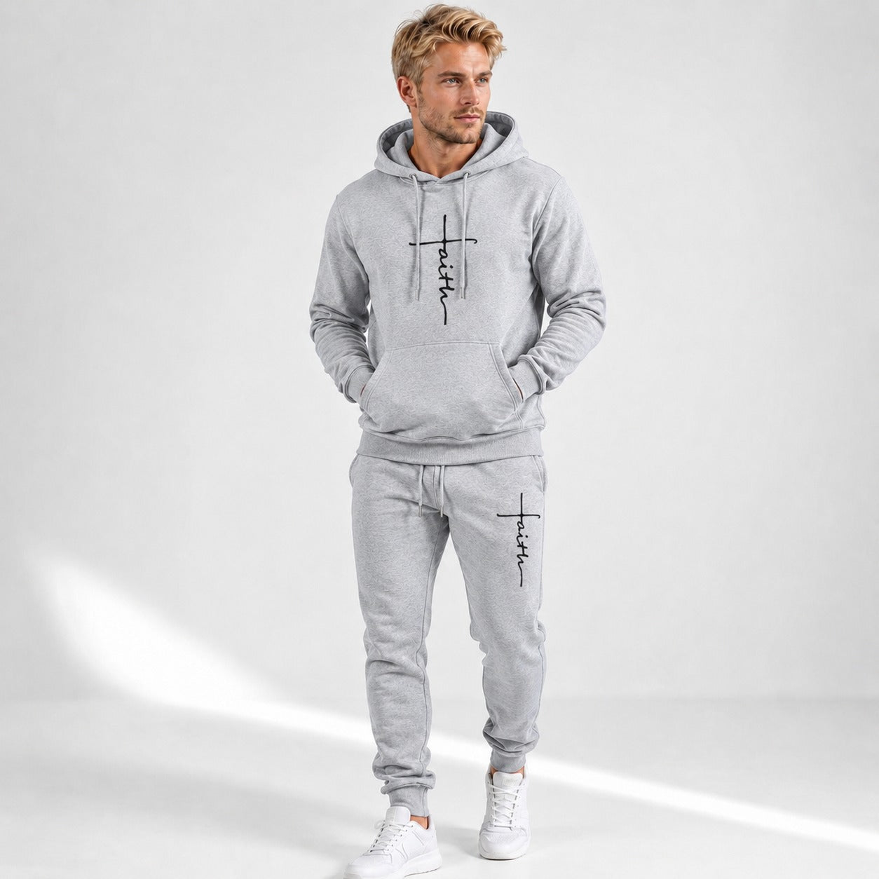 Raviel™ Faith Print Set with Hooded Sweatshirt and Jogger Pants