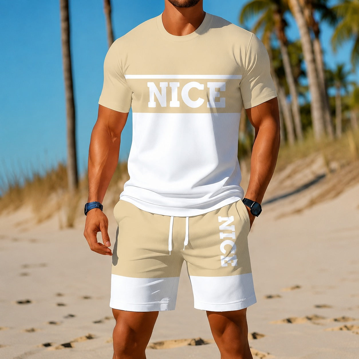 Set Newport™ with Color-Block Graphic T-Shirt and Drawstring Shorts
