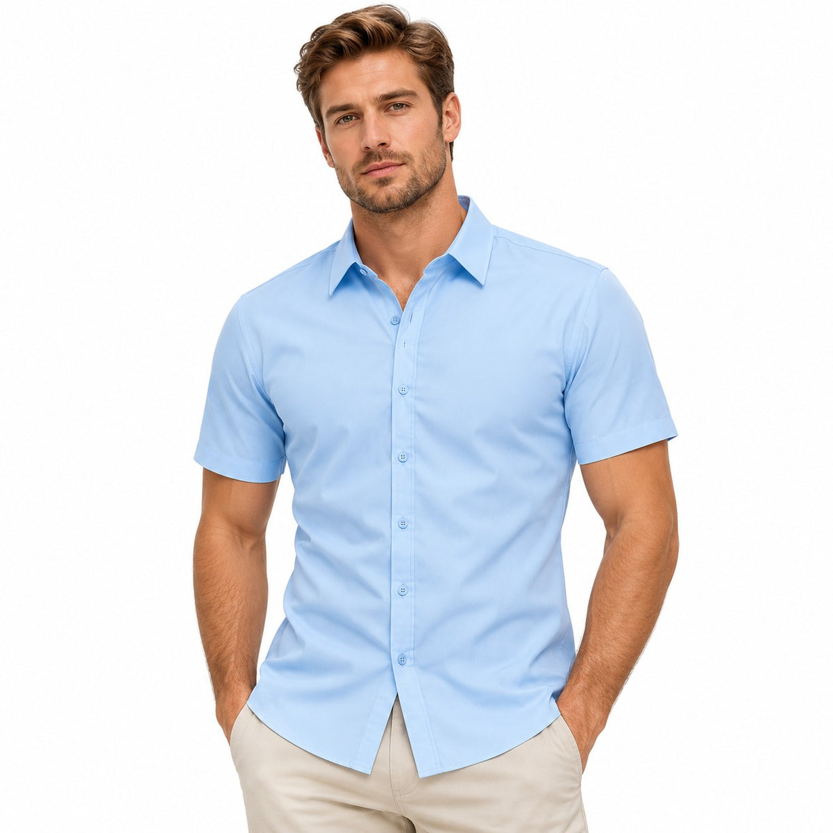 Marco™ Slim Fit Shirt with Classic Collar and Short Sleeves