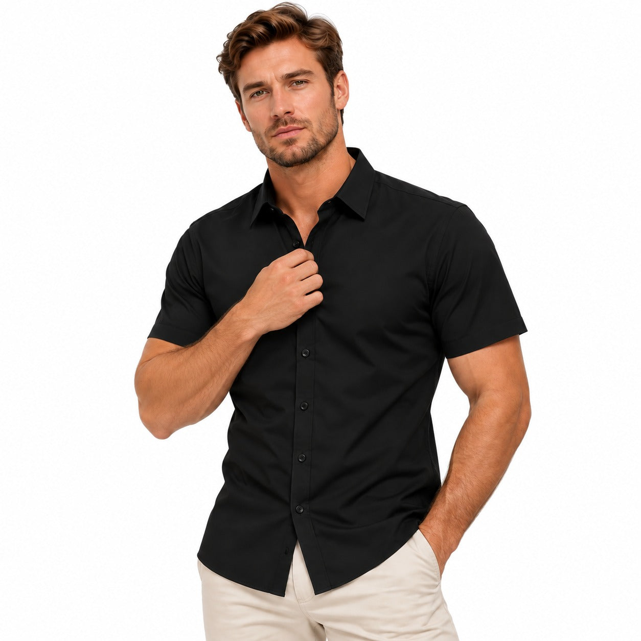 Marco™ Slim Fit Shirt with Classic Collar and Short Sleeves