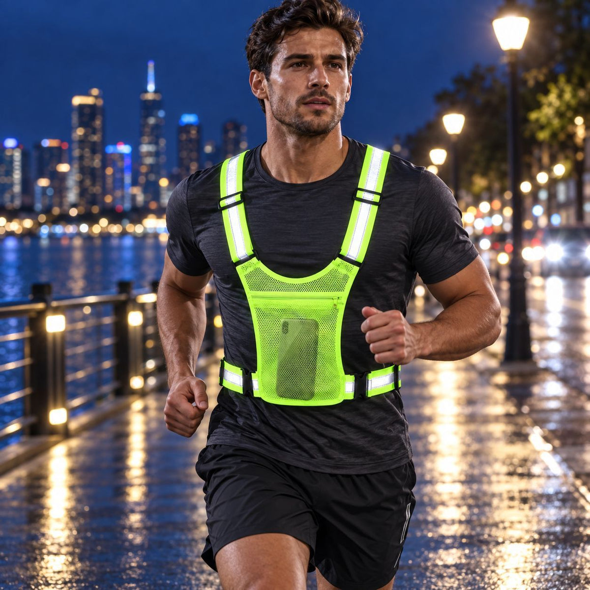 BUY 1, GET 2 FREE - NightSafe™ Reflective Running Vest with Phone Pocket