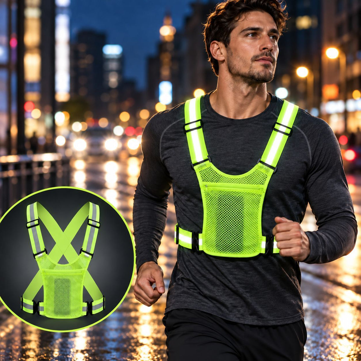 BUY 1, GET 2 FREE - NightSafe™ Reflective Running Vest with Phone Pocket