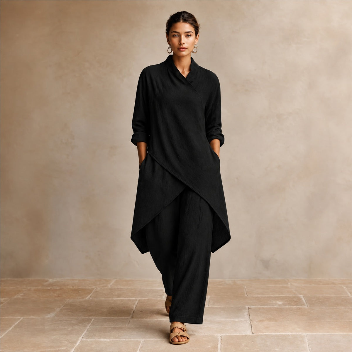 Set Ardmore™ with Asymmetrical Wrap Top and Wide-Leg Pants