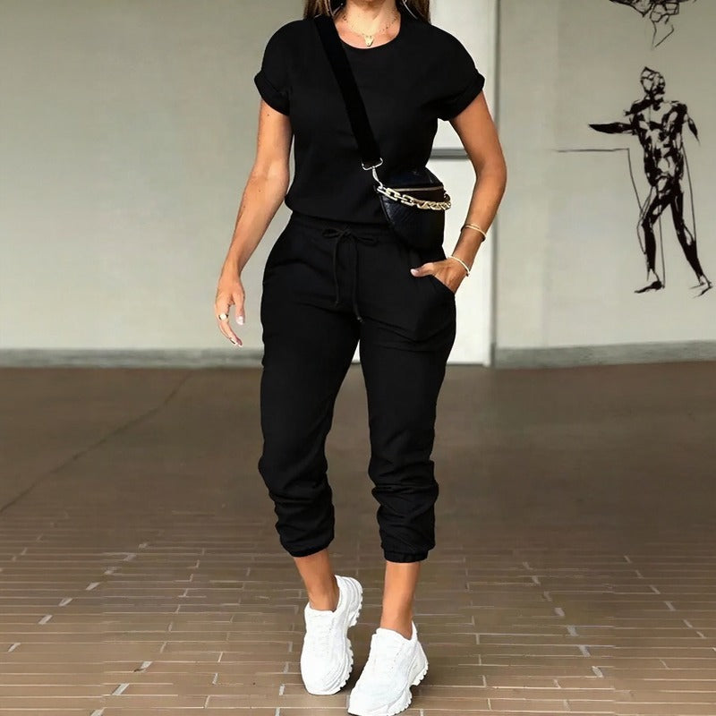 Livenza™ Two-Piece Set with Short-Sleeve Top and Jogger Pants with Adjustable Waistband