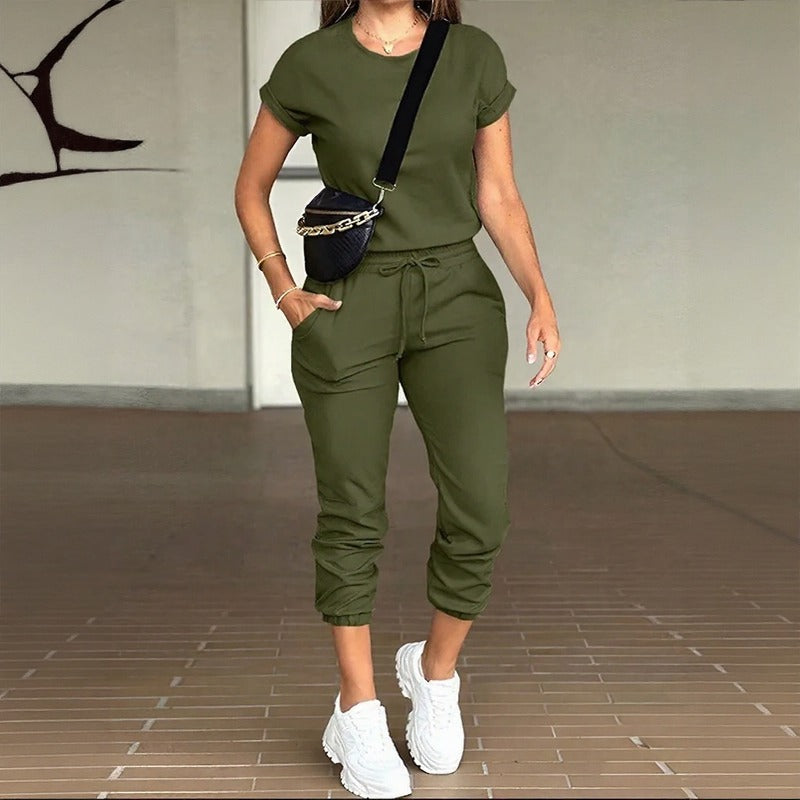 Livenza™ Two-Piece Set with Short-Sleeve Top and Jogger Pants with Adjustable Waistband